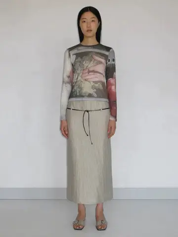 슬림핏 긴팔 티셔츠 슬림핏 프린트 라운드넥 슬림핏 긴팔 프린트 라운드넥 티셔츠 티 상의 상의 티셔츠