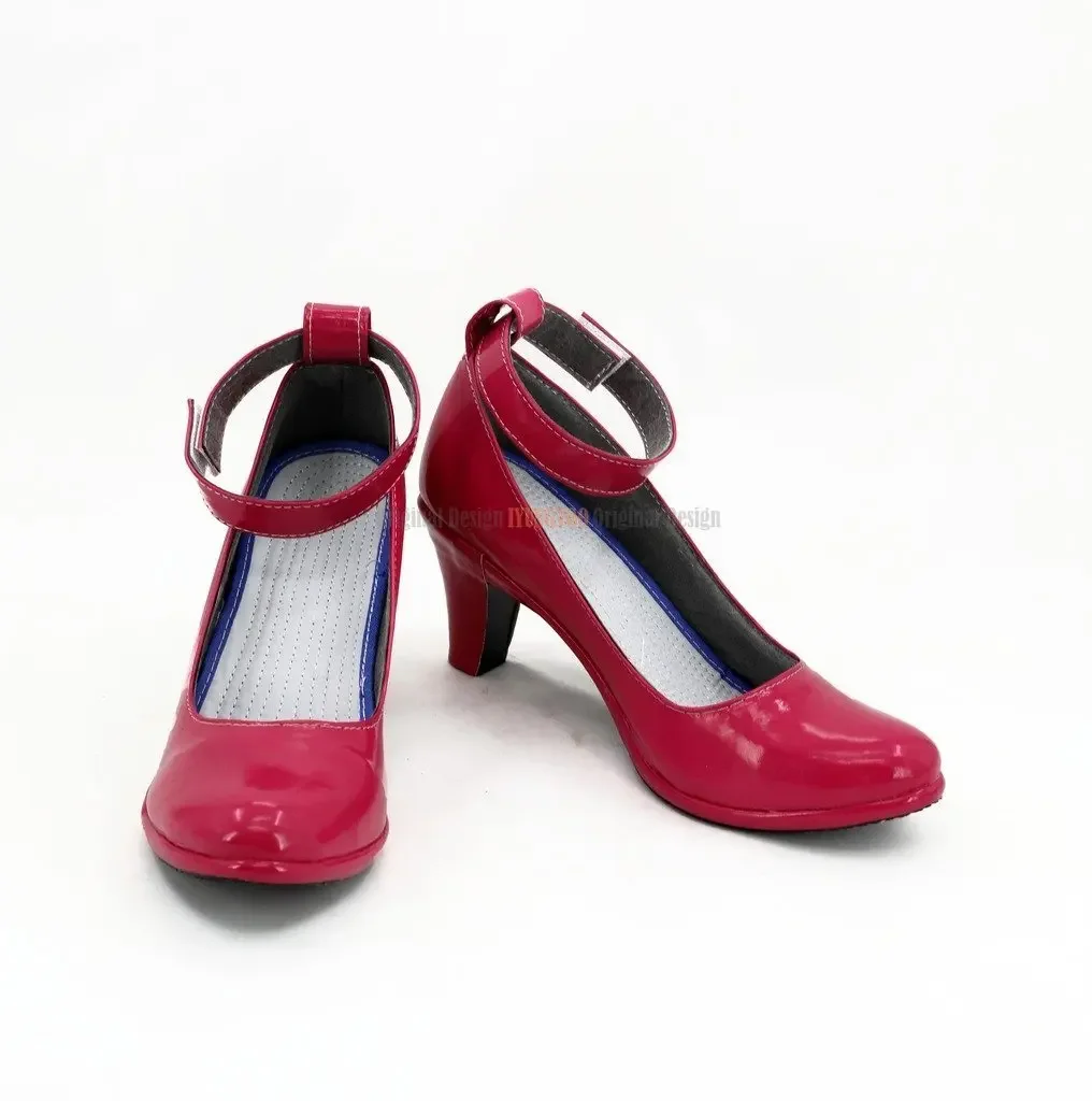 Chocola Scarpe tacco alto Cosplay NEKOPARA Chocola Scarpe cosplay Stivali in pelle PU rossa su misura unisex