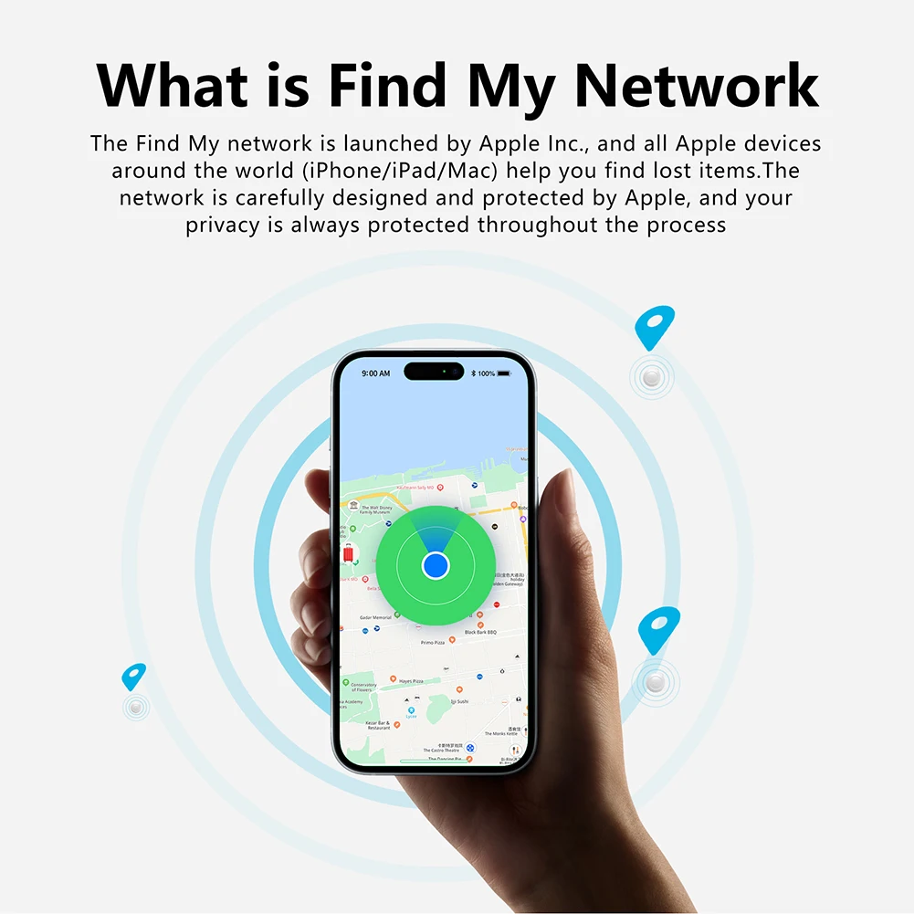 Smart GPS Tracker Bluetooth-Compatible Work With Apple Find My Anti Lost Reminder Mini Tracking Device Pet Key Child Finder