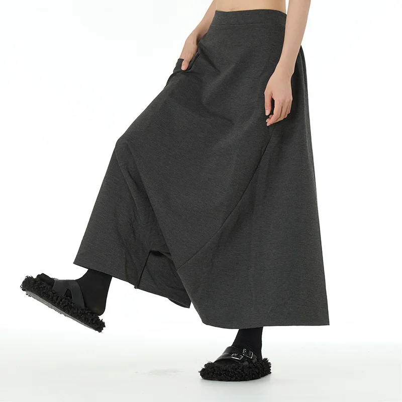 2025 Fall New Hip Hop Drop Crotch Pants, Loose Fit Plus Size Women's Wide Leg Trousers