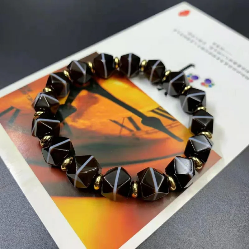 Premium Rare First-Line Pharmacist Baleng Agate Old Shape Bead Bracelet Men And Women