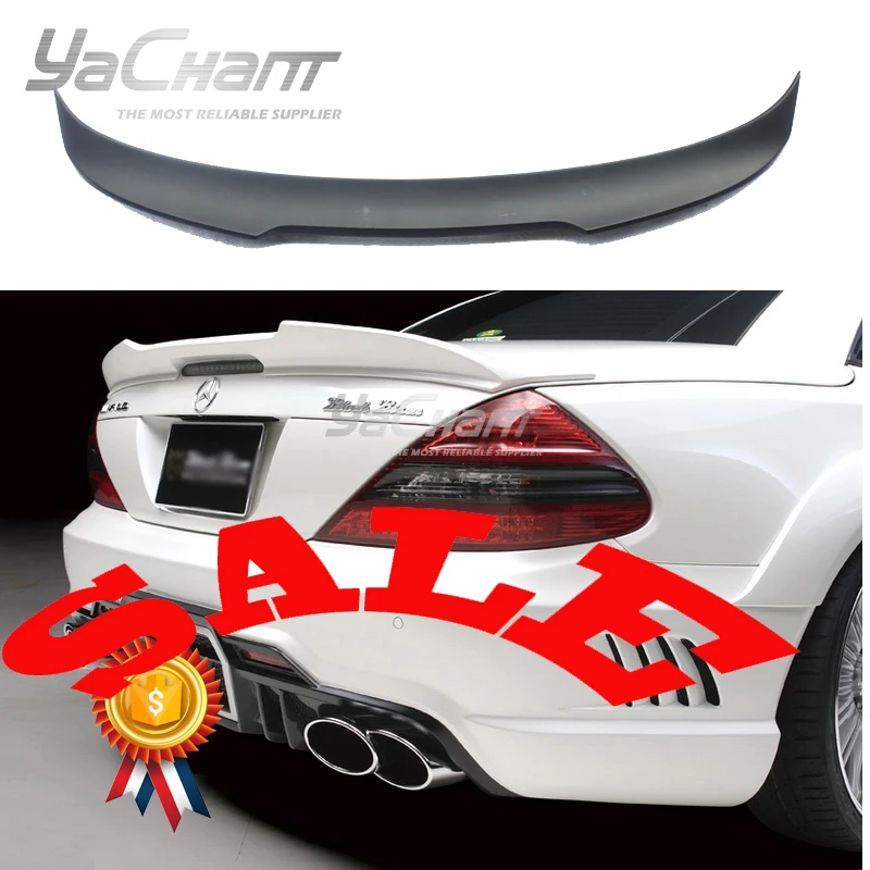 Car-Styling Fiber Glass Trunk Spoiler Fit For 2008-2011 Benz R230 SL-Class Wald Sports Line Black Bison Edition Rear Wing