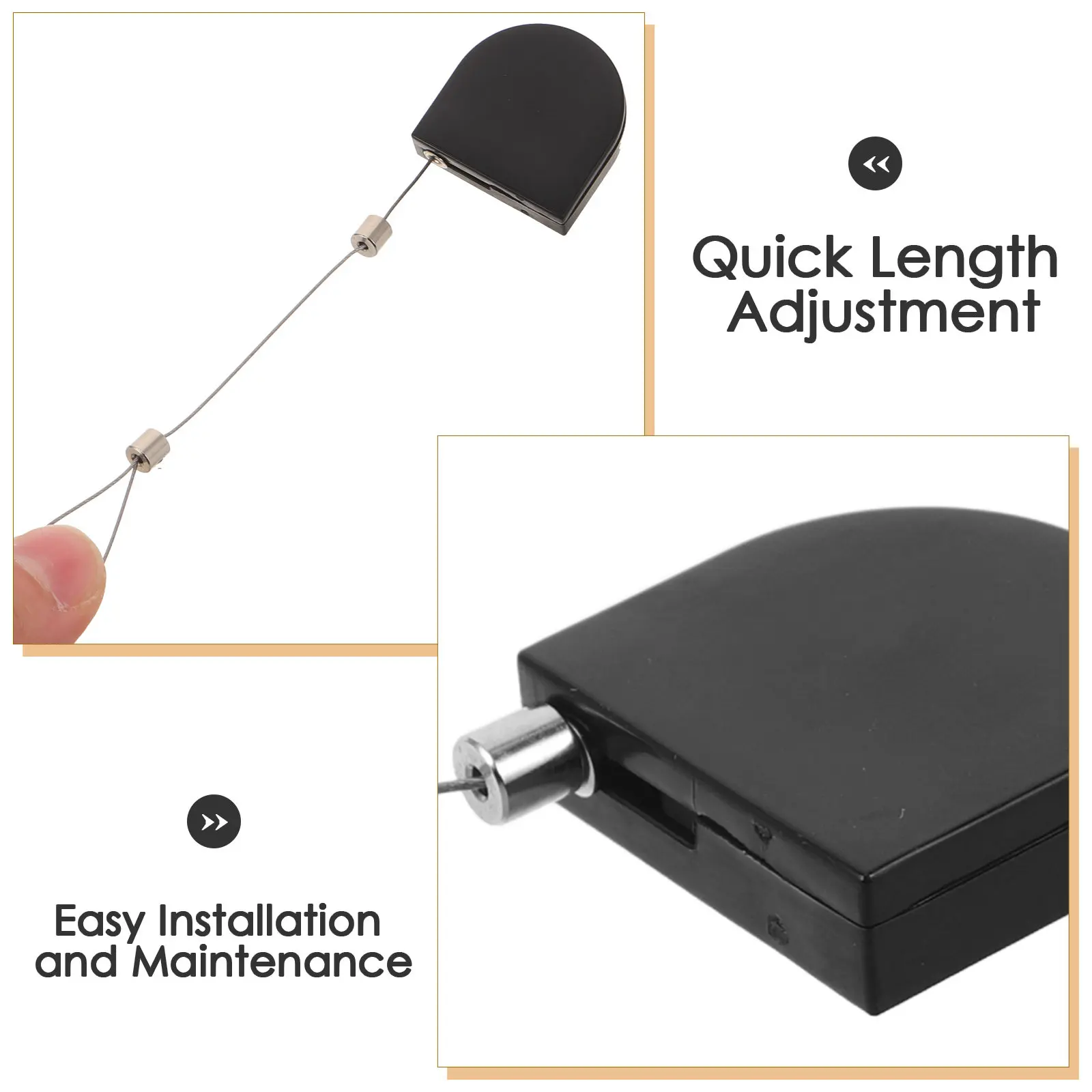 2Pcs Jewelry Retractable Safety Tether Lock Box Anti-Lost Wire Lock Telescopic Security Cable for Showcase Display Store