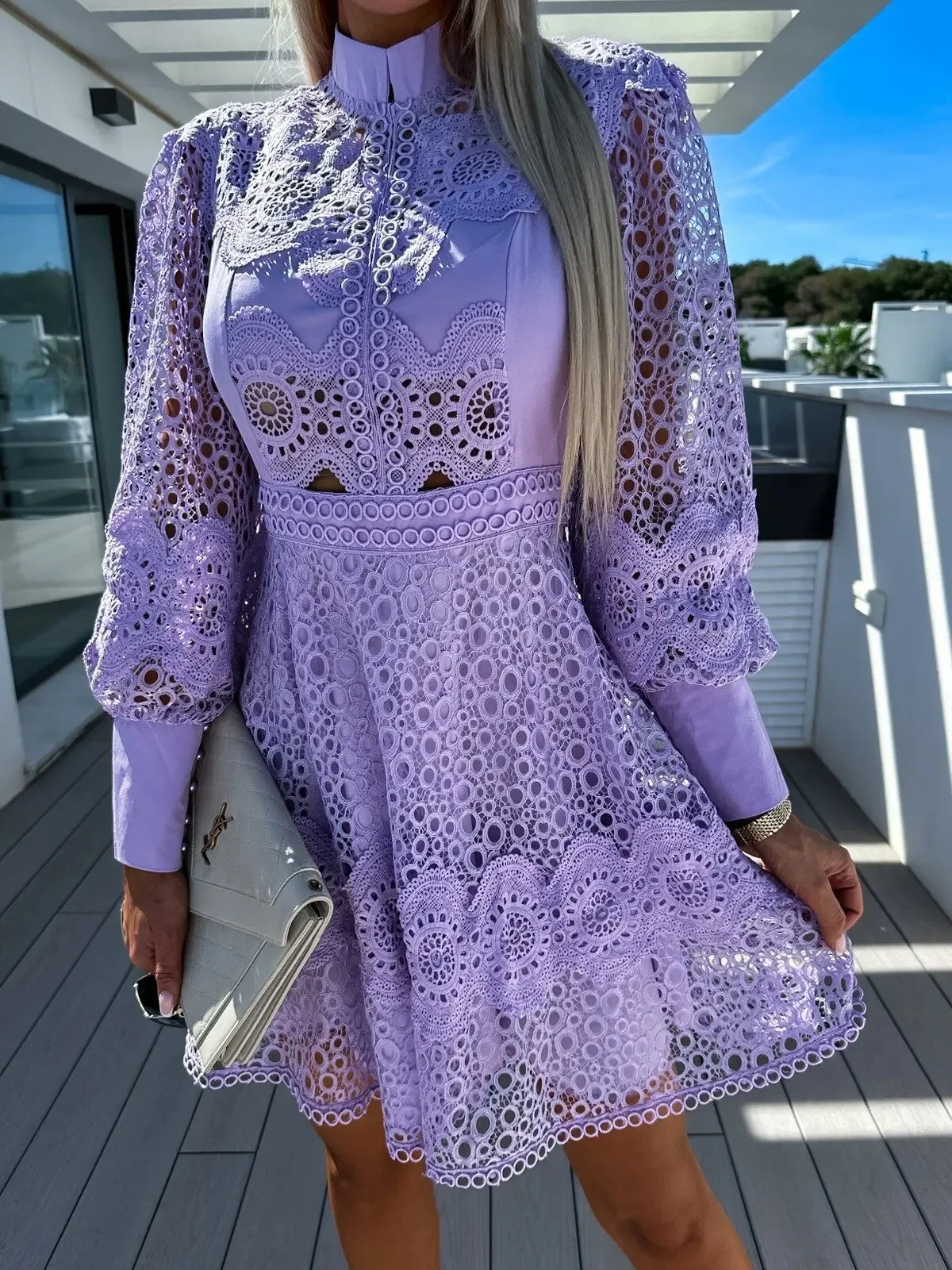 Shirt Dress Women Guipure Lace Patch with Cami Dresses White 2024 Spring Wedding Hollow Out Loose Y2k Party Holiday Vestido