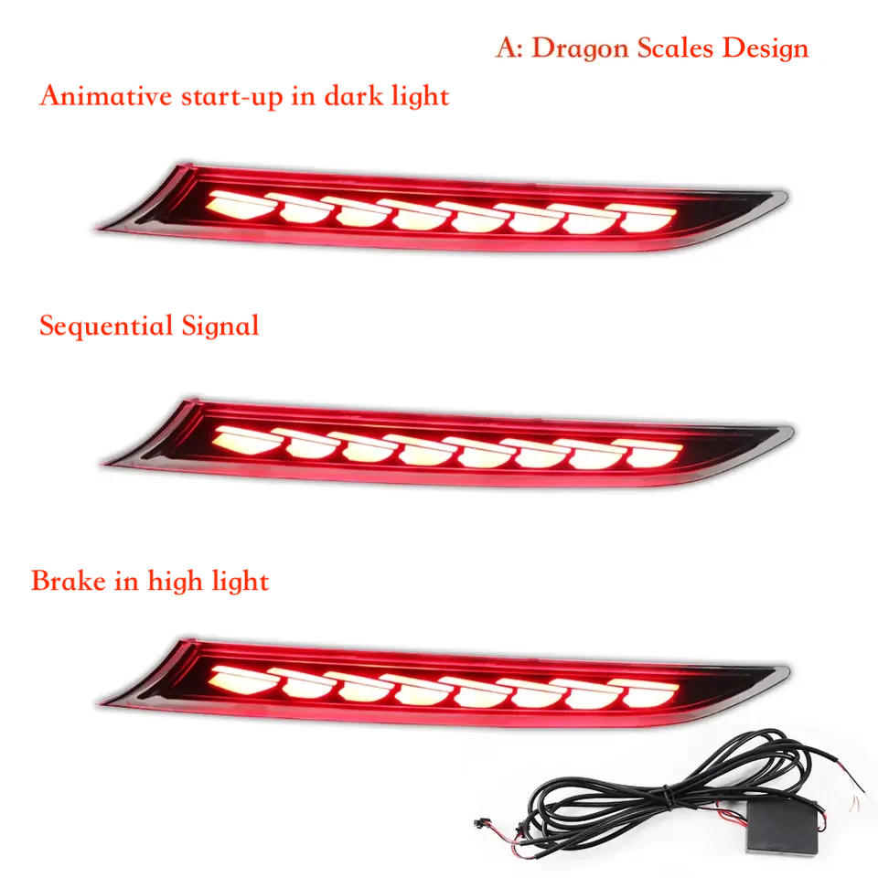 

MRD Fit for BMW New 3 Series G20 G28 2019-2021 Rear Bumper Reflectors 3 Functions with Animated Startup and Sequential Signal