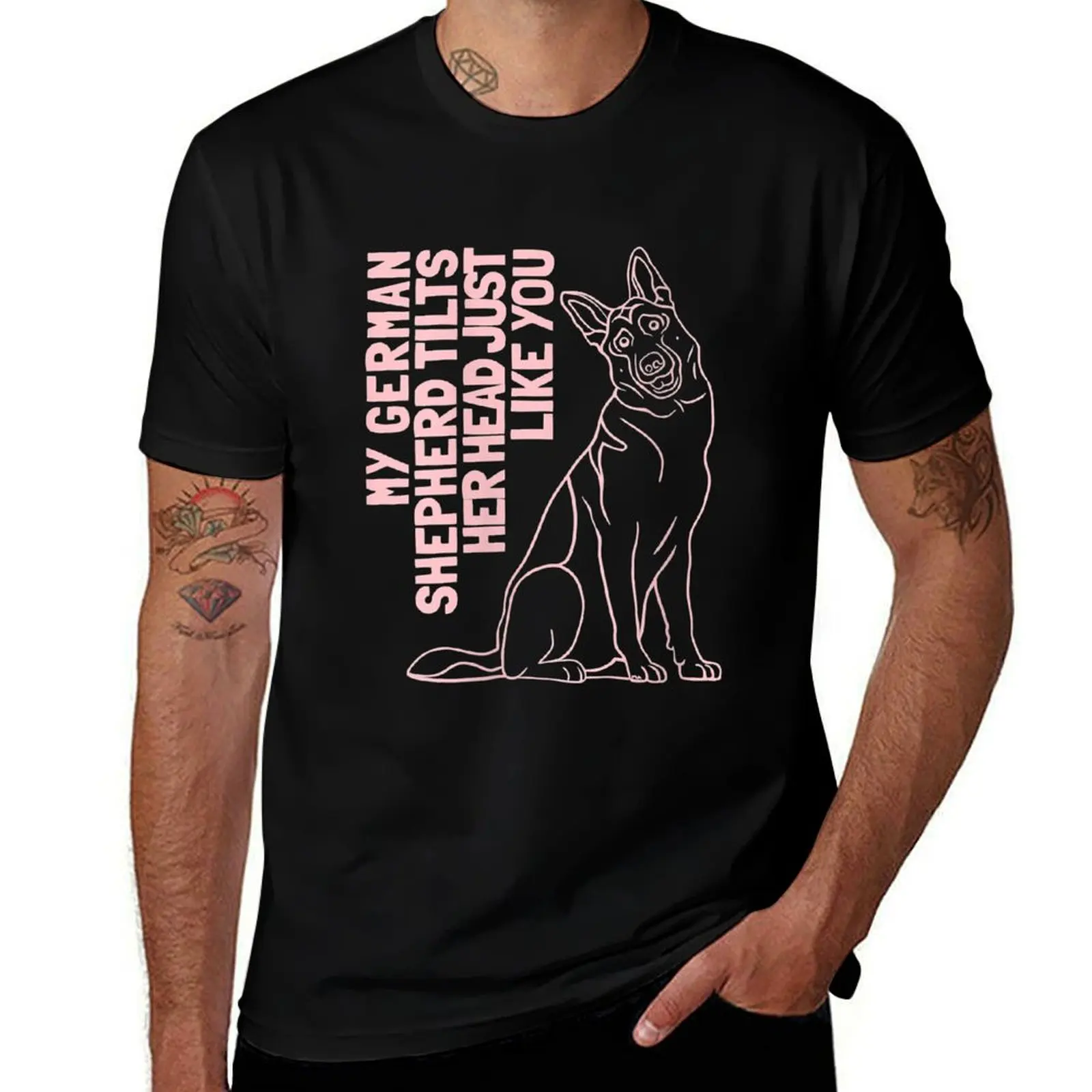 

Womens My German shepherd tilts her head just like you T-Shirt Aesthetic clothing cotton man t-shirts men t shirt