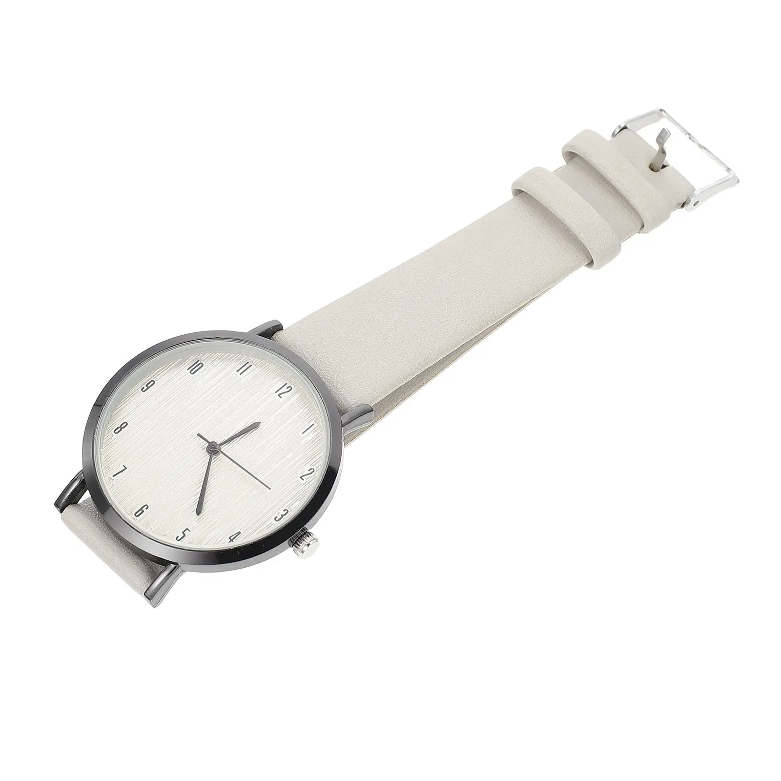 Quartz Women Wrist Watch Stylish Minimalist Strap Wood Grain Pattern Lightweight Watch Female Wrist Ornament