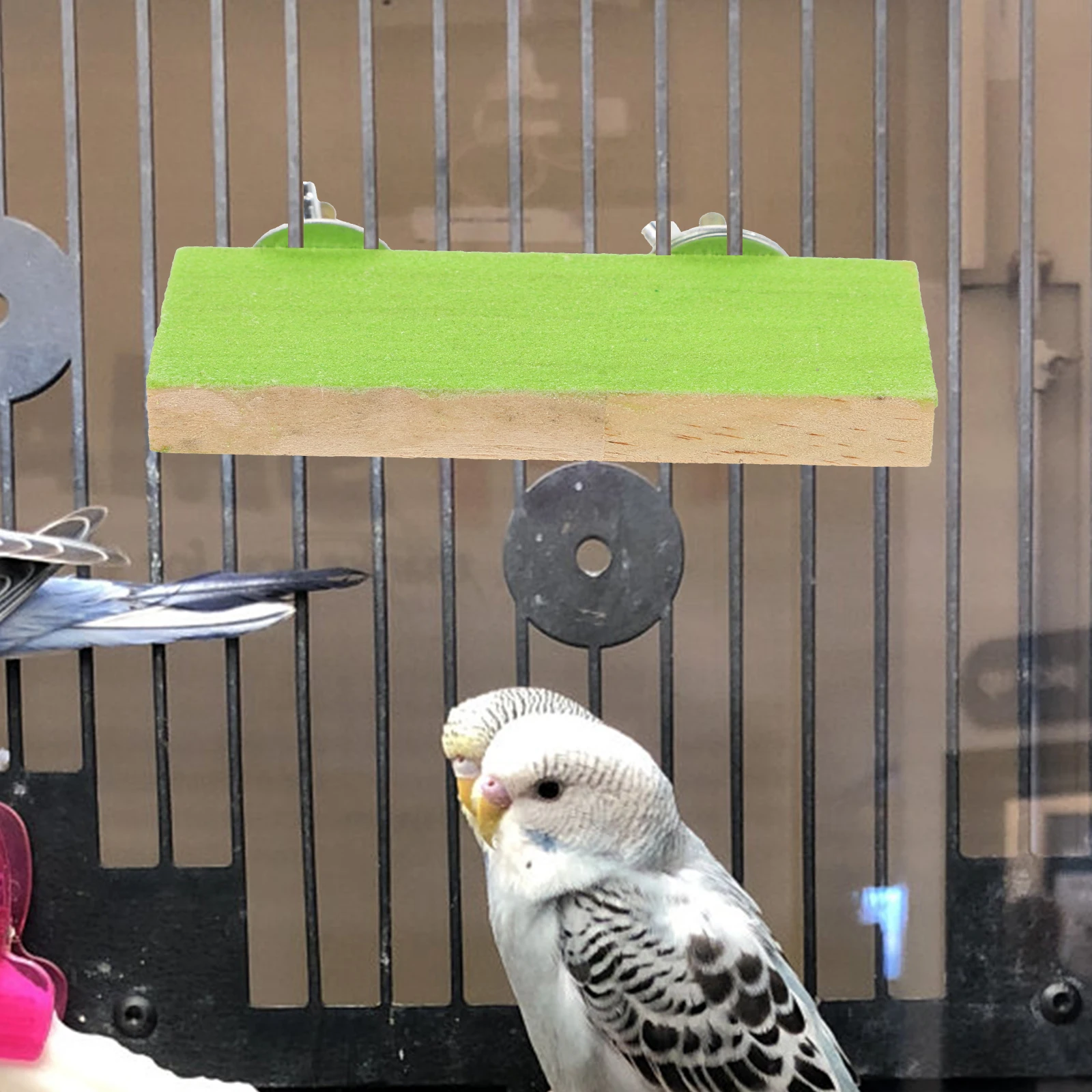 2pcs Rectangular Durable Wooden Bird Platform Wear-Resistant Parrot Stand Decorative Bird Cage Accessories For Cockatiels