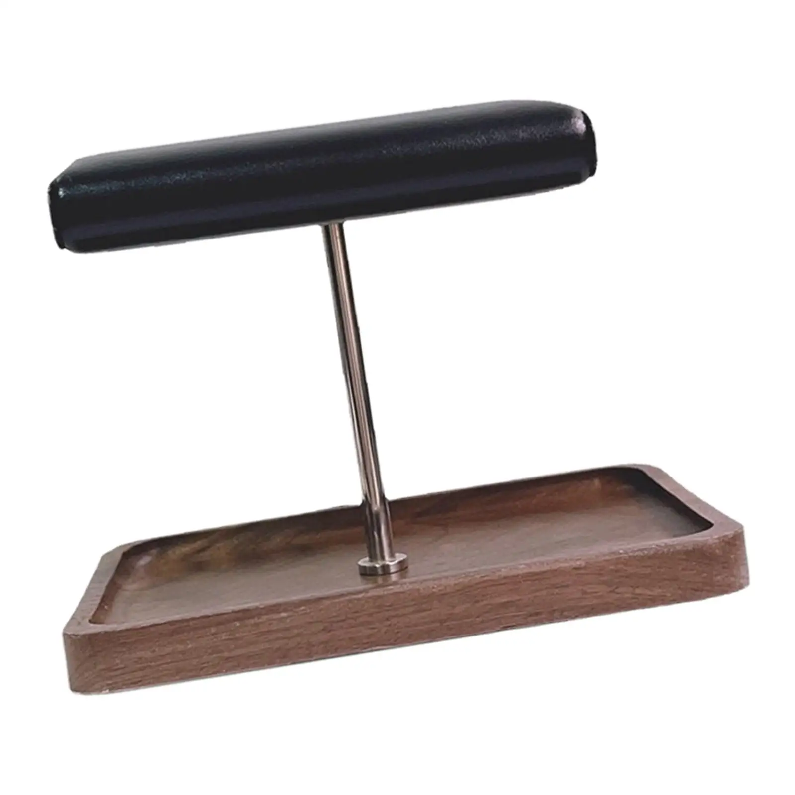 Watch Stand Multifunctional with Wood Base T Bar Jewelry Storage Rack for Chains Earrings Necklaces Rings Home Organization Show
