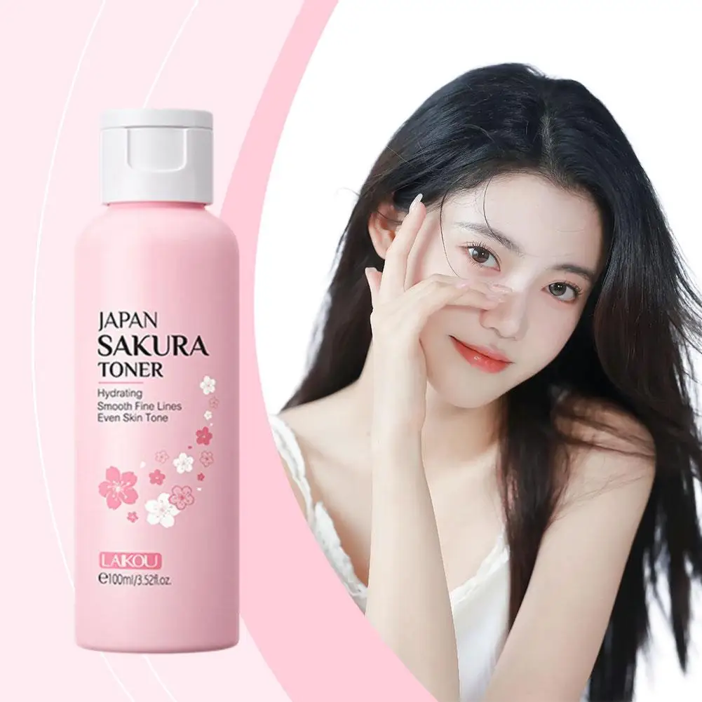 LAIKOU Serum Toner Wajah Sakura produk perawatan halus wajah kecantikan pencerah pudar pelembab 100ml garis kulit K2A9