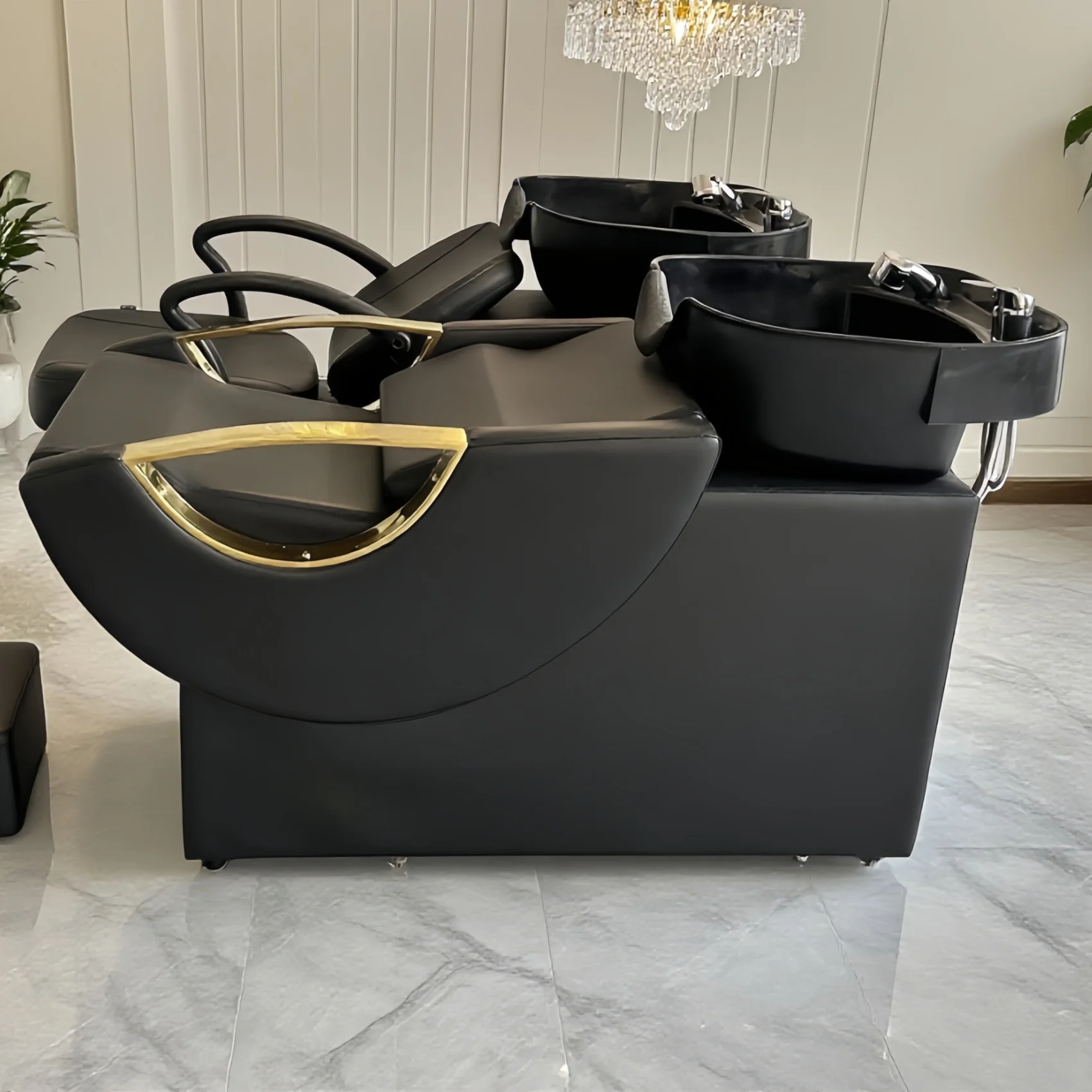 

Custom Comfortable Modern Hair Salon Shampoo Bed with Washable Chair Featuring a Convenient Seat Design