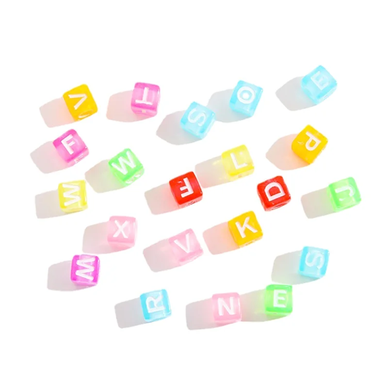 3000Pcs Acrylic Square Letter Beads Bulk Colorful Mix DIY Beads for Bracelet Jewelry Gifts Souvenir Making 6mm