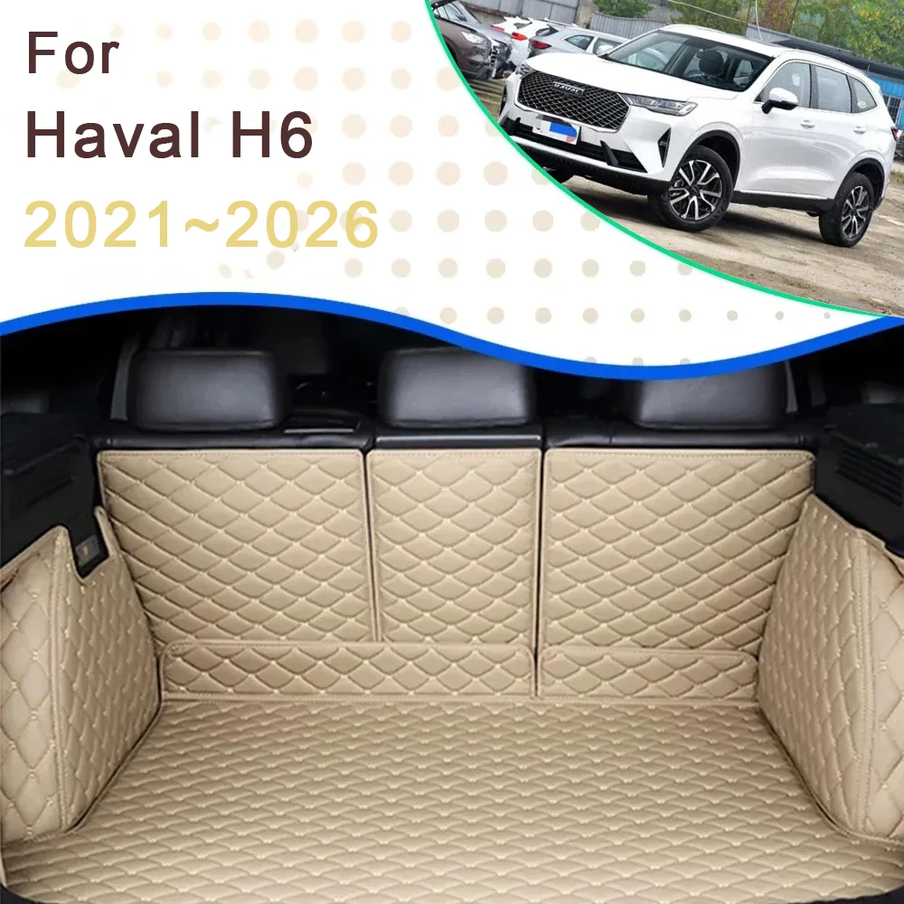 

Car Rear Trunk Mats For Haval H6 III 3th Fuel HEV Hybrid 2021~2026 Waterproof Mats Storage Pads Carpets Auto Accessories 2024