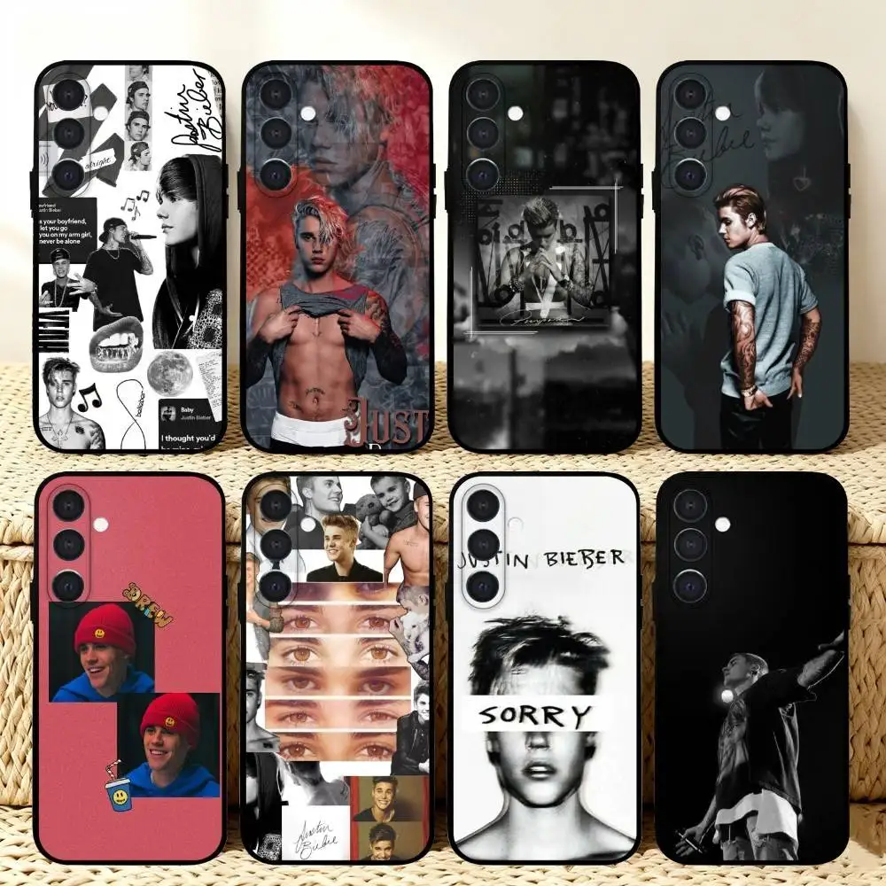 J-Justin Singer Bieber Handyhülle für Samsung A73,72,71,A52,51,40,41,A22,A32,31,A13, weiche schwarze Hülle
