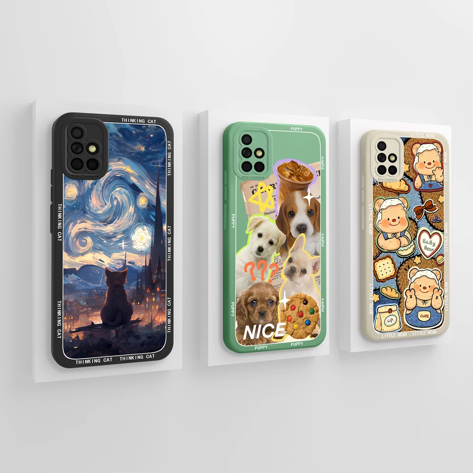 حافظة لهاتف سامسونج جالاكسي A71 من السيليكون الناعم المتين لهاتف سامسونج A73 A72 حافظة جالاكسي A72 كوكي كابا