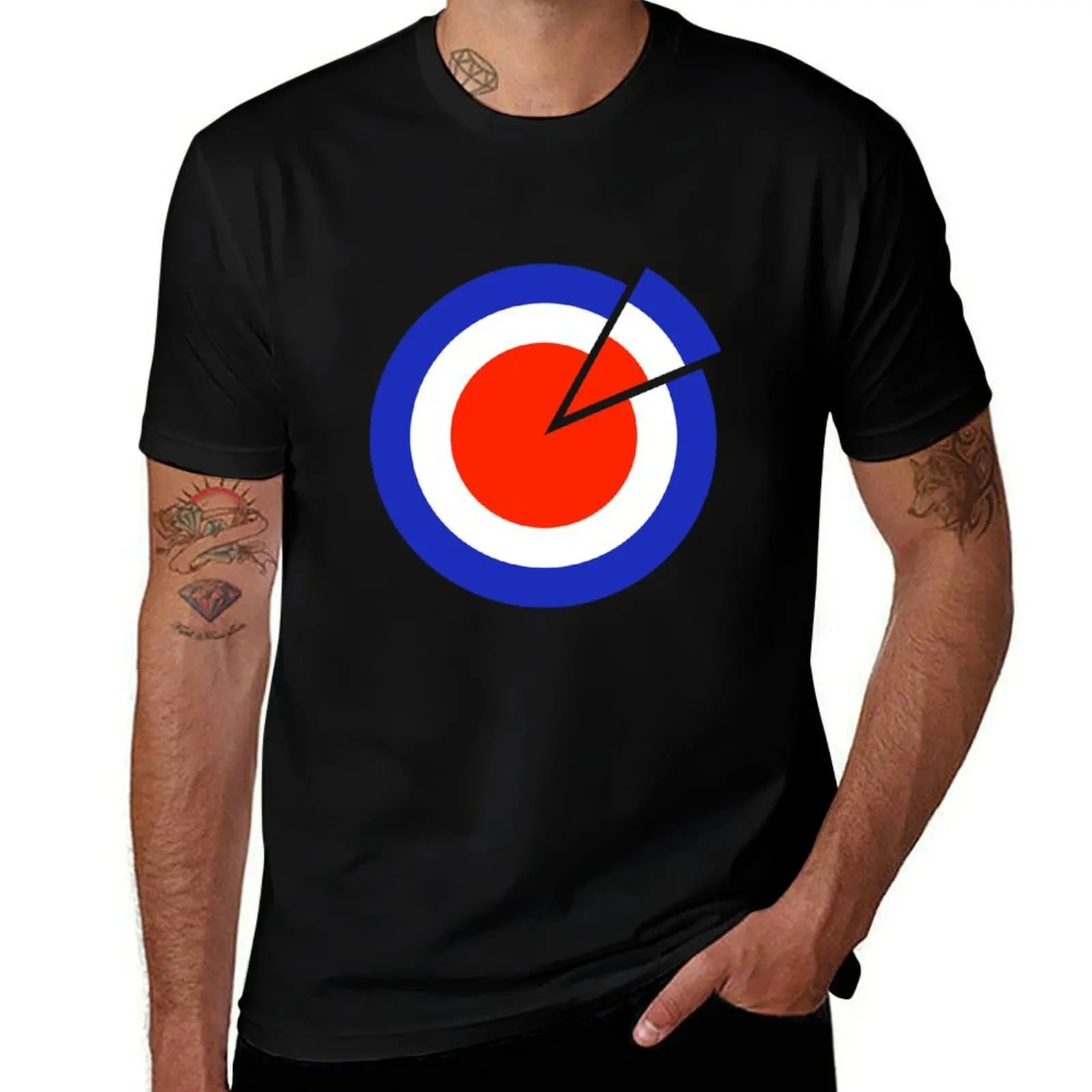 Sixties Mod Pizza Target T-Shirt Breathable Basic Cotton T-Shirt