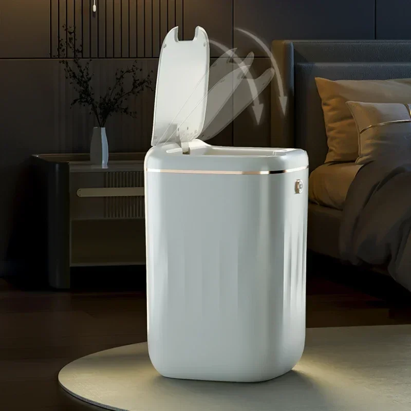 40L Smart Sensor Trash Can Large Capacity Induction Trash Bin Electric Touchless Wastebasket for Kitchen Bathroom with Cover