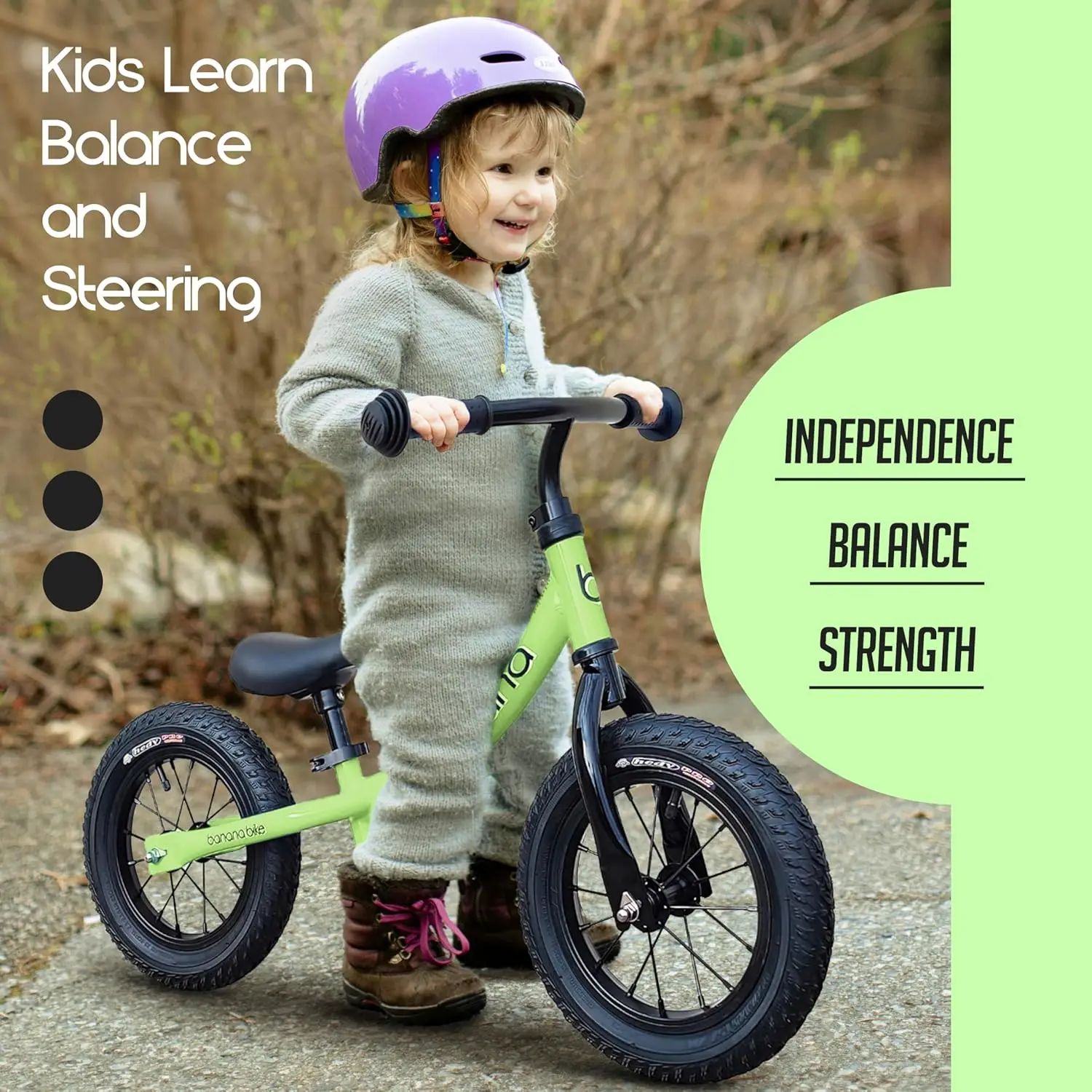 Balance Bike - Vélo léger pour tout-petits - Pas de pédale avec guidon et siège réglables - Aluminium durable - Équipé d'un pneu EVA