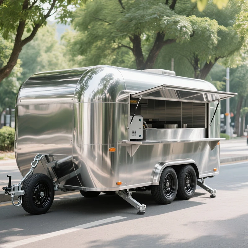 Customizable Stainless Steel Mobile Dining Car with Serving Window