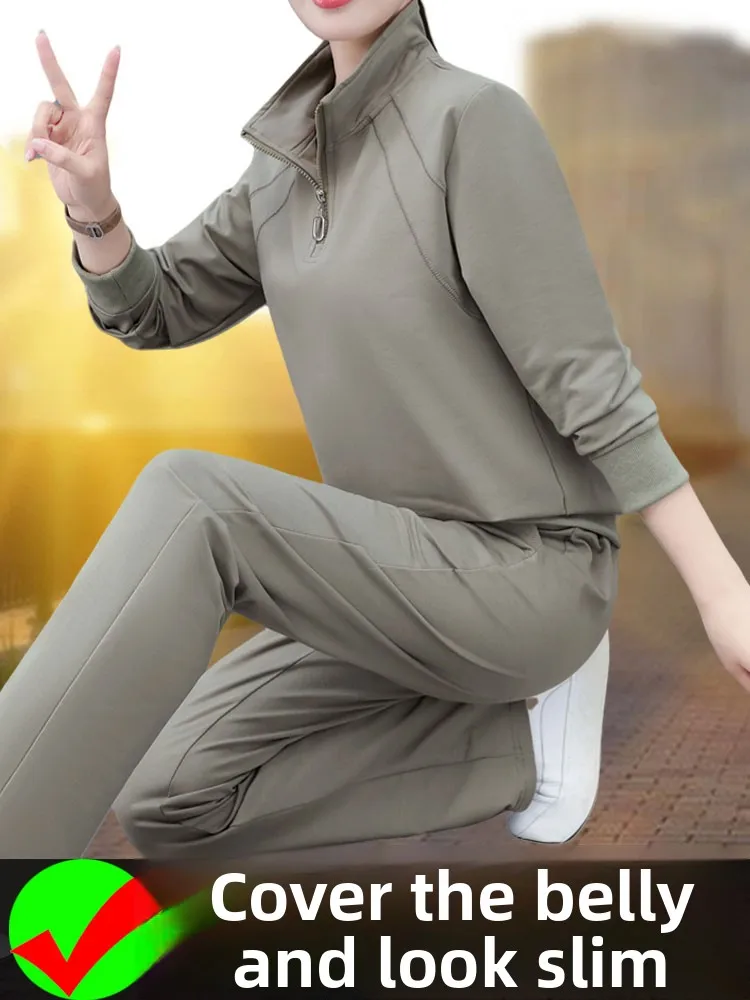 

Женский повседневный спортивный костюм для фитнеса: комплект из двух предметов с худи для весны и осени, большие размеры, для альпинизма