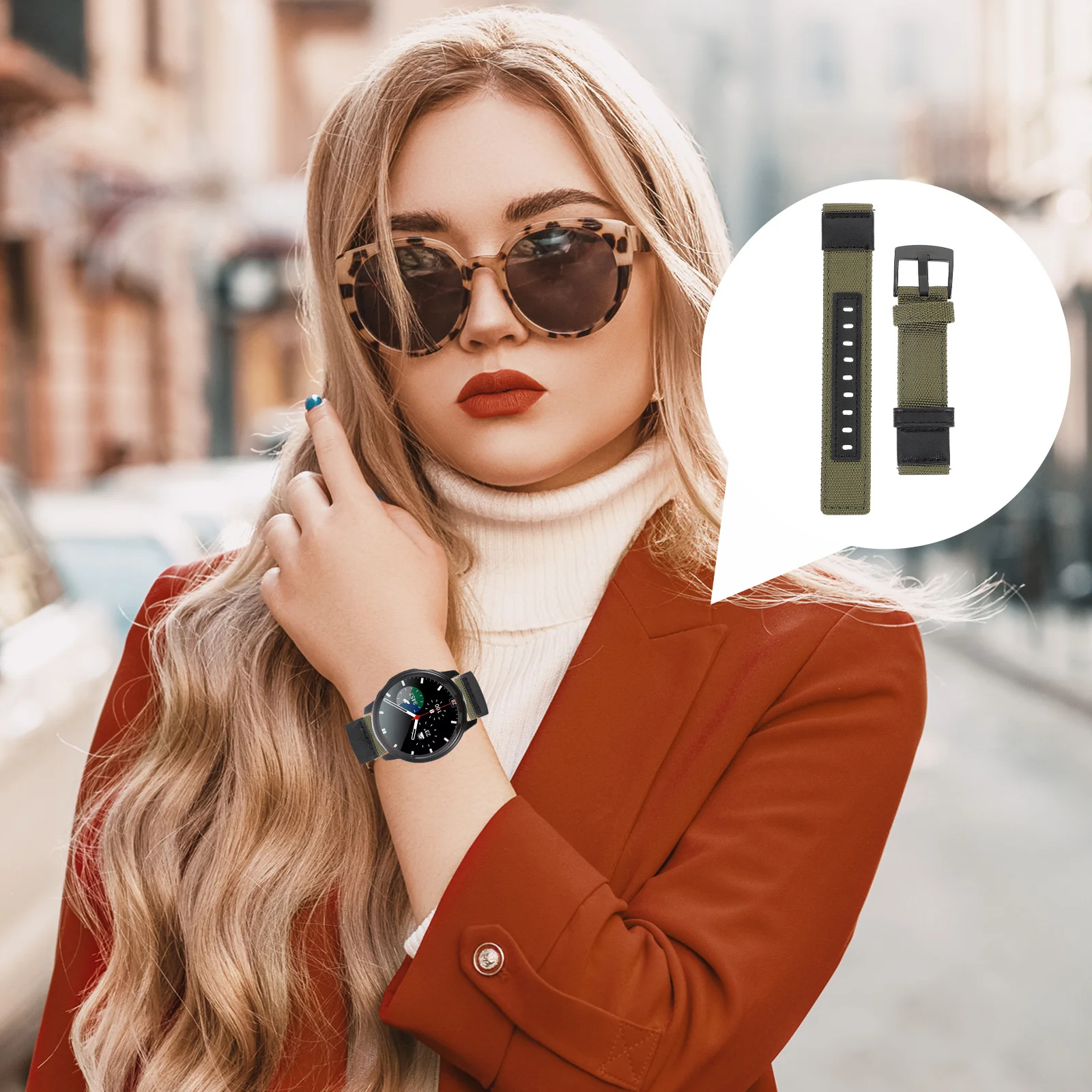 

2Pcs Wrist Watch Strap Set Stylish Nylon and Band Interchangeable Design for Casual Business Occasions