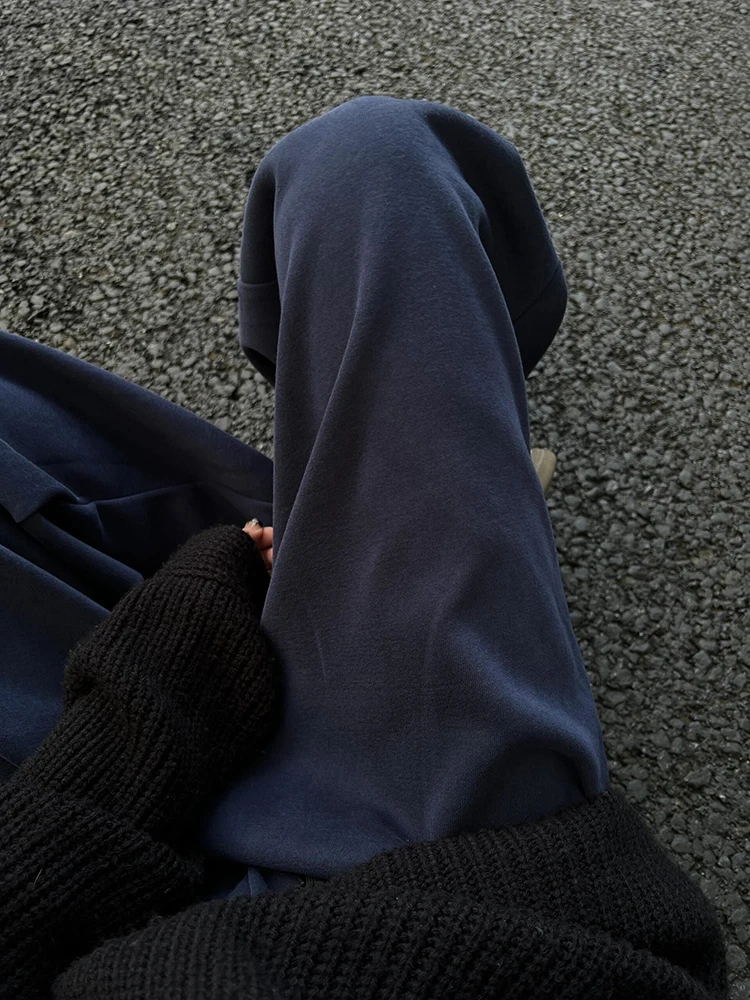 

Мужские зимние брюки свободного кроя с широкими штанинами, на флисовой подкладке, мягкие, струящиеся, в стиле BF, повседневные, для отдыха