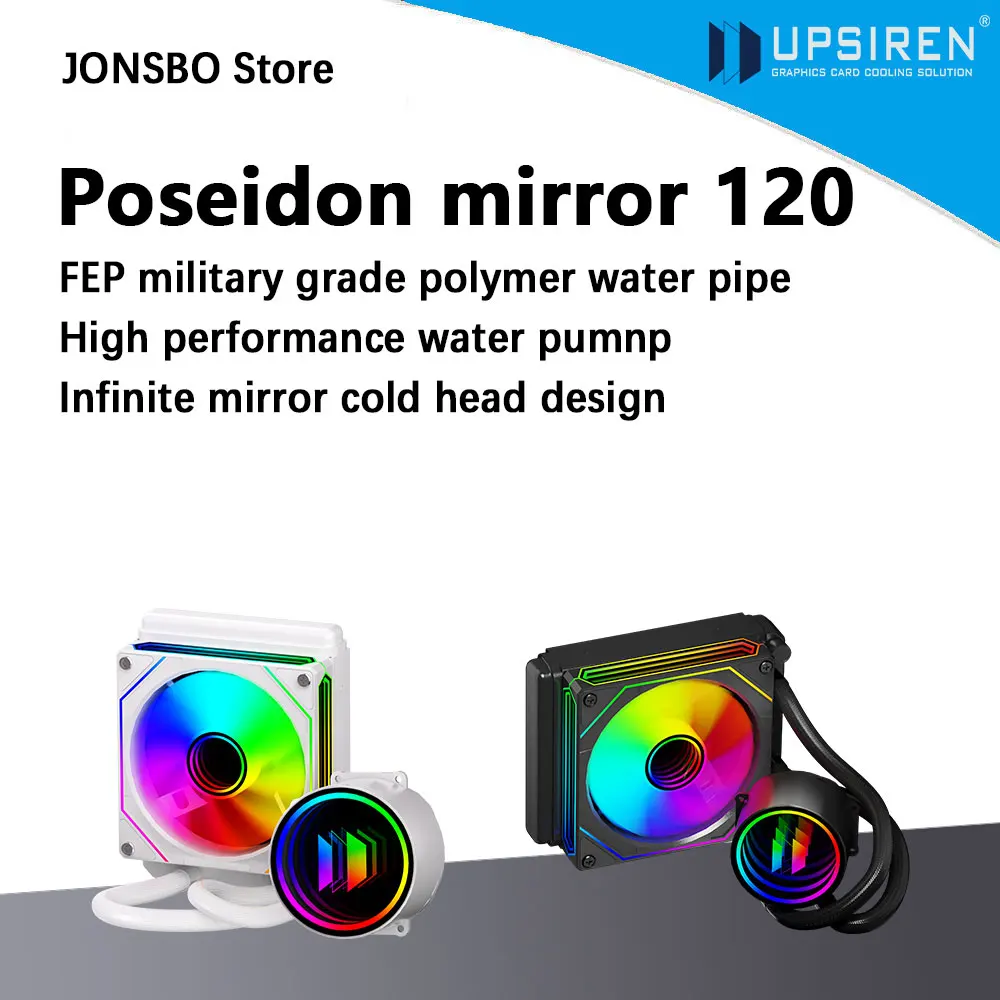 

UPSIREN Poseidon mirror 120 120MM All-in-one Water Cooling Infinity mirror Cold head design ARGB PWM Fans suppor LGA1700 AMD AM5
