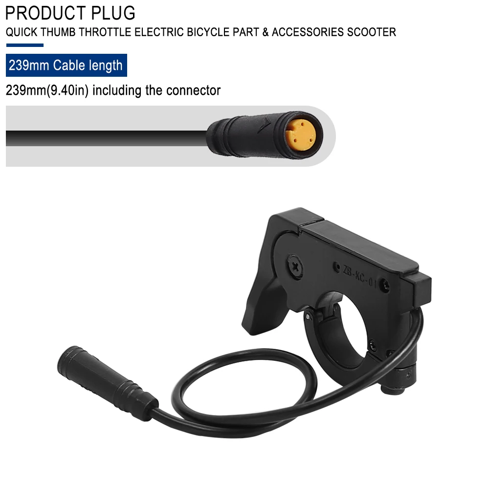 36V 48V 60V 72V bicicleta eléctrica 22mm M8 3Pin acelerador de pulgar Control de velocidad preciso acelerador eléctrico dedo TT009