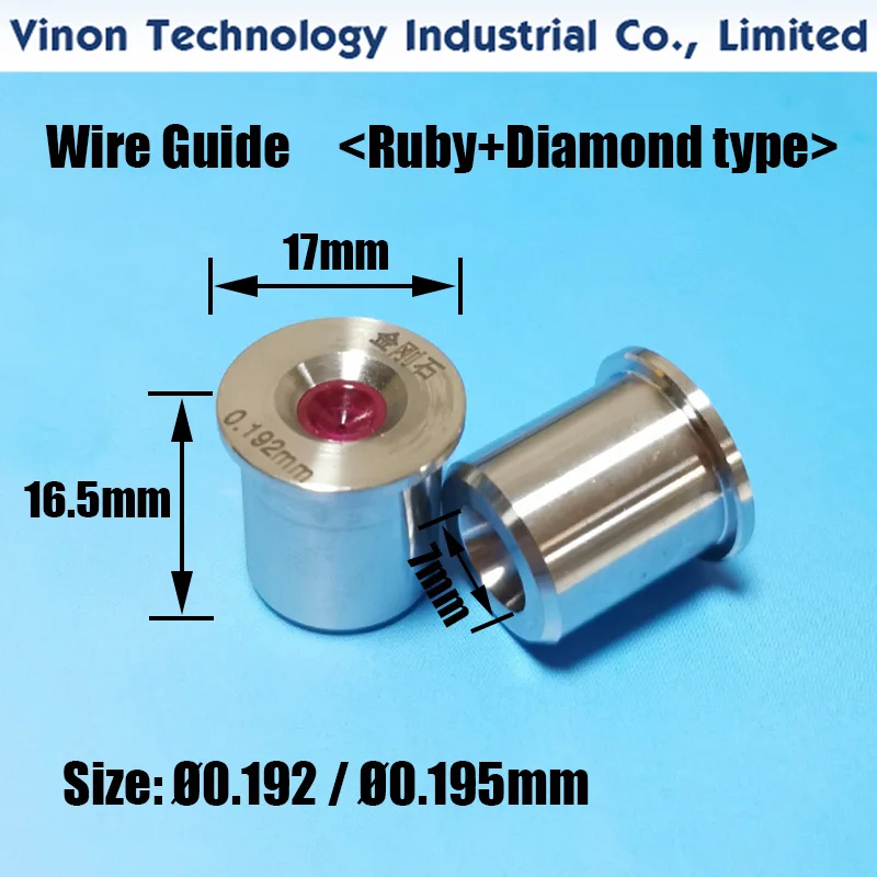 Ø0.192, Ø0.195, Ø0.215mm EDM Parts Ruby Guide (Ruby+Diamond type) used for Beijing AGIE Medium Speed Wire Cutting Machines