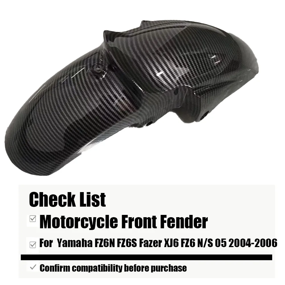 Motorcycle Front Wheel Fender For Yamaha FZ6N FZ6S Fazer XJ6 FZ6 N/S 05 2004-2006 Mudguard Mudflap Splash Mud ABS Guard Cover 6