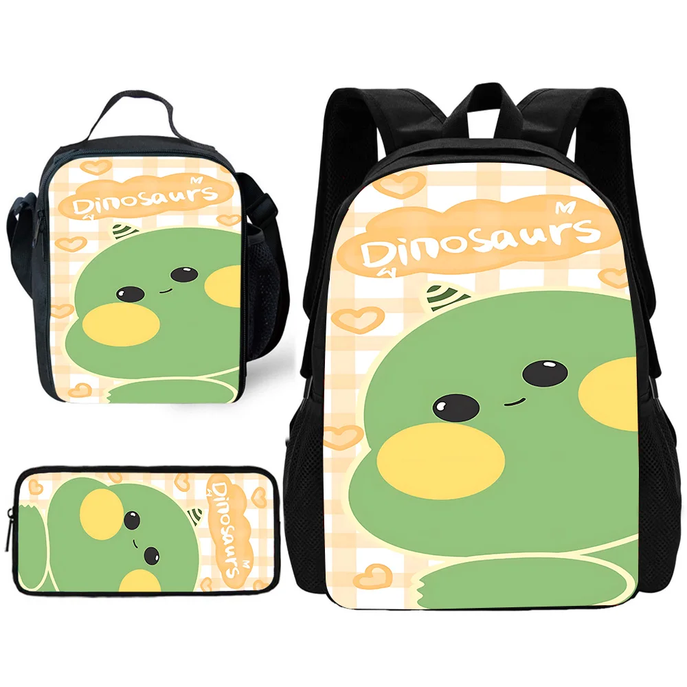 Sac à dos d'école de dinosaures de dessin animé mignon pour enfants, sacs à lunch, sacs à crayons, meilleur cadeau pour garçons et filles