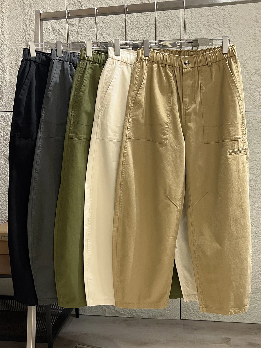 

Retro Japanese Style 3D Bent Knife Pants Wide Leg Workwear Trousers Loose Straight Cut for Men And Women Youthful Breathable ...