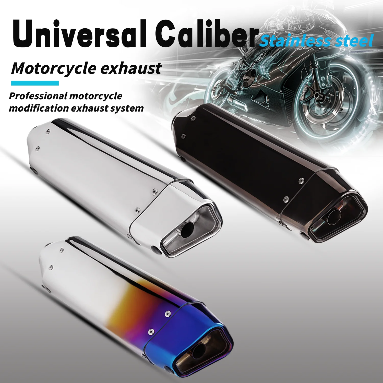 

The One MOTO 51mm Universal Accessories Motorcycle Exhaust Tail Pipe Modified Muffler For ninja400 gsxr750 gsx8s duke790 F750GS