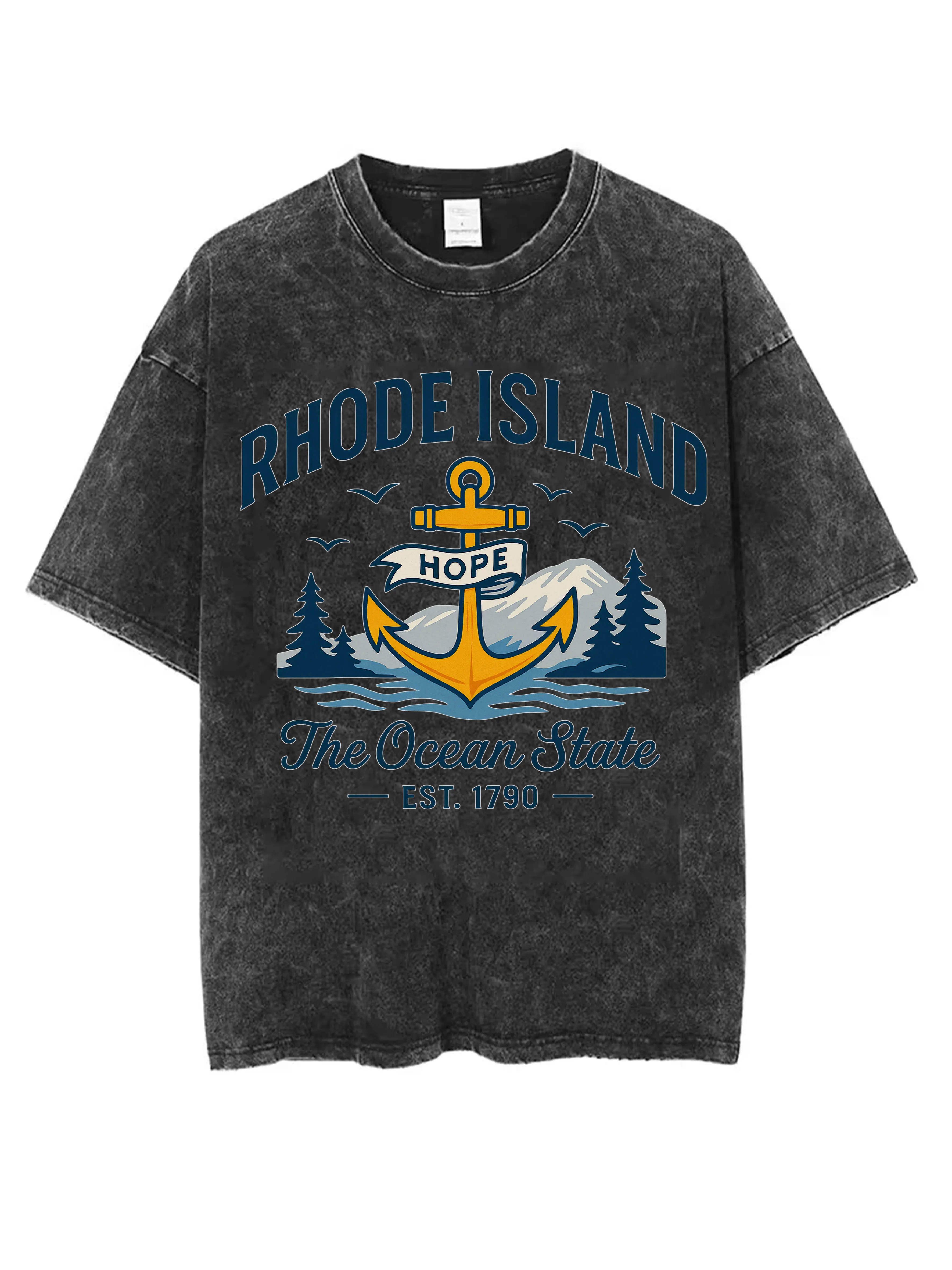 

RHODE ISLAND Merry Christmas унисекс черная потертая футболка с круглым вырезом свободная удобная для мужчин и женщин идеально подходит для зимнего Рождества