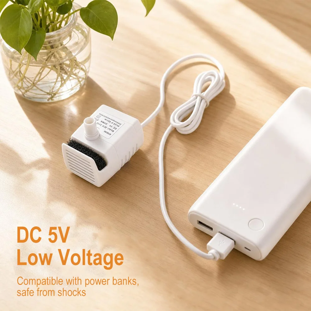 USB-Wasserpumpe DC 5V Tauchbare Mini-Pumpe für Haustier-Trinkbrunnen, Ersatzpumpe für Katzentränke mit LED-Licht und automatischer Abschaltung – Detail 5
