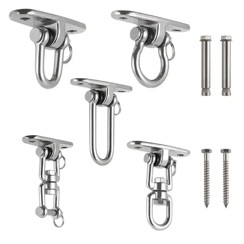 304 Stainless Steel Swing Brackets 360 Rotating Hammock Hanging Eye Plate For Swing Strength Training Boat Buckle Hardware Hook