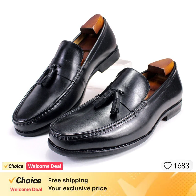Classic Soft Cowhide Mans Loafers Spring Luxury Genuine Leather Comfortable Fashion British Outdoor Leisure Driving Shoes Man