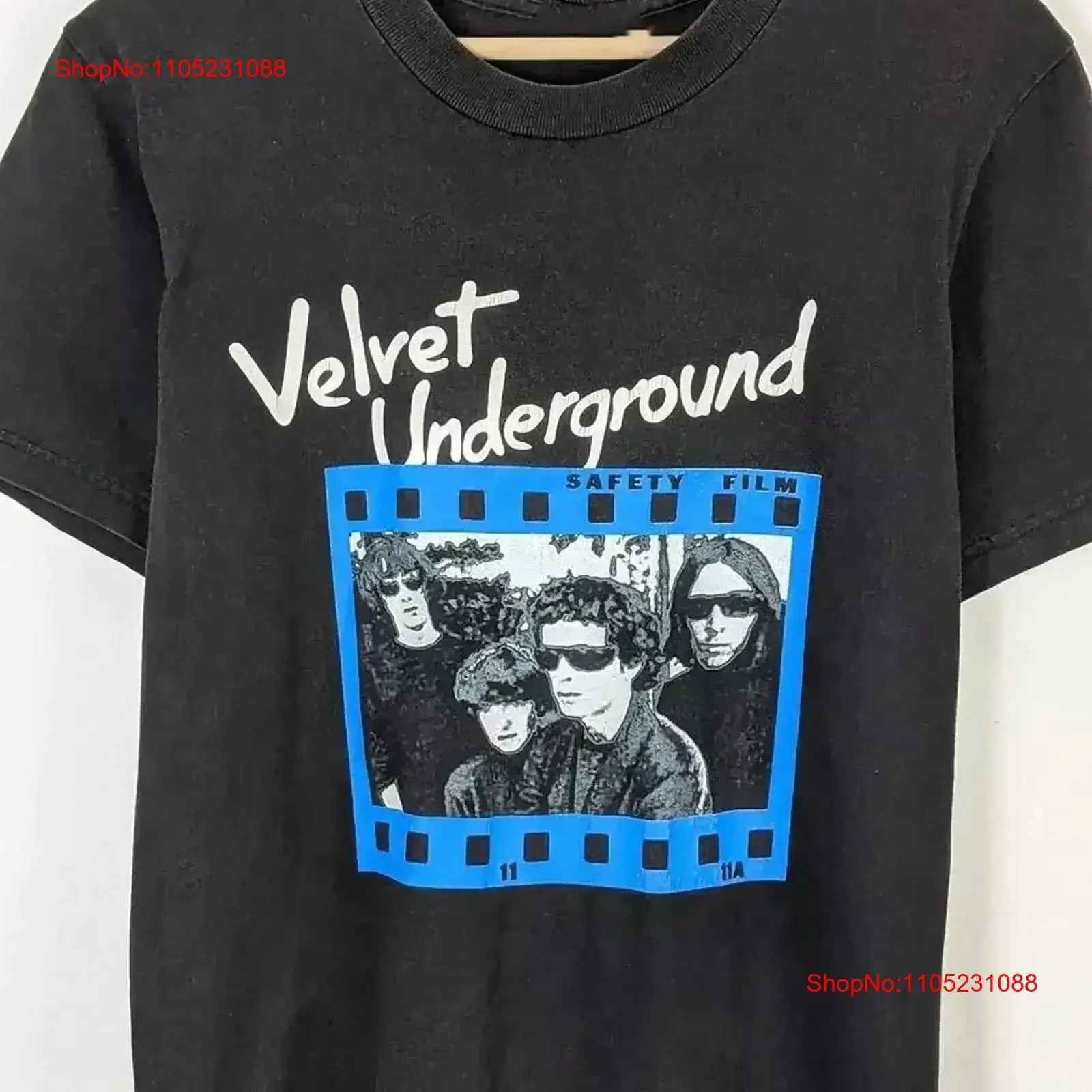 

The Velvet Underground Black Cotton T shirt AM318 vintage Washed Comfortable Stylish Slightly designer clothes graphic Casual