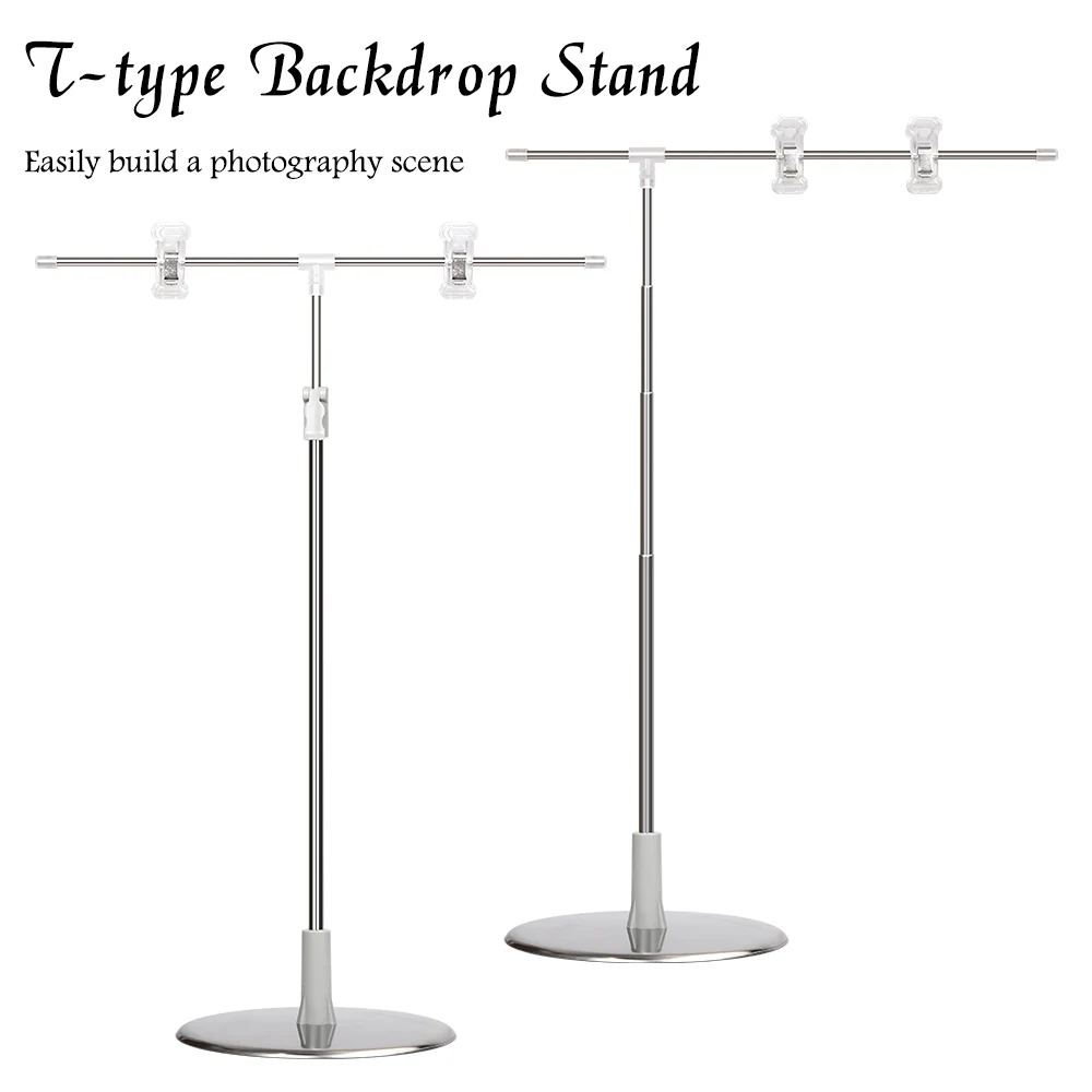 

Photography T-Shape Background Adjustable Photo Backdrop Stands Frame Support System Stands With Clamps for Video Studio