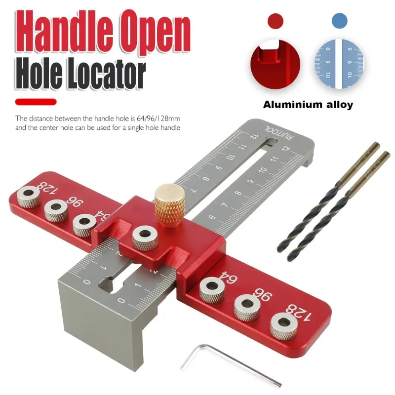 

Комплект фурнитуры для шкафа, ручка двери ящика для деревообработки, регулируемая установка направляющей для сверла, используется для ручки и ручки