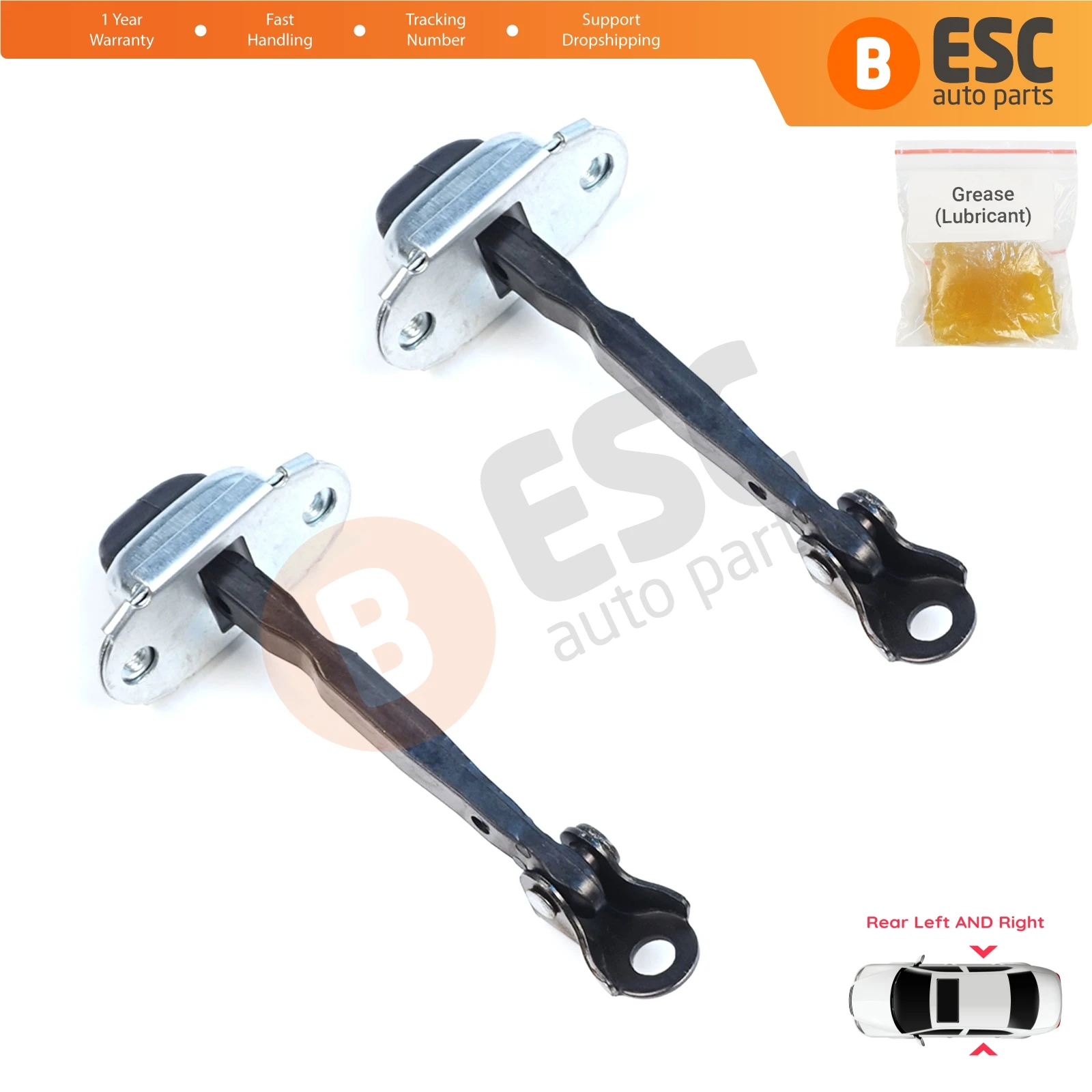 EDP1676-1 2X Achterdeur Scharnier Rem Stop Assy Limiter voor L200 Triton 4 KA KB 2004-2018 Pajero Sport 2 KH KG 5732A043