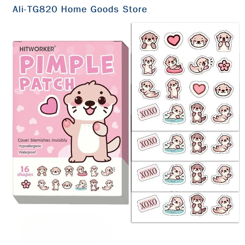 [TG820]64Pcs Hydrocolloid  Patch Cartoon Otter Facial Patch To Cover  Marks And Repair  Scars Facial And Skin Spot Stickers