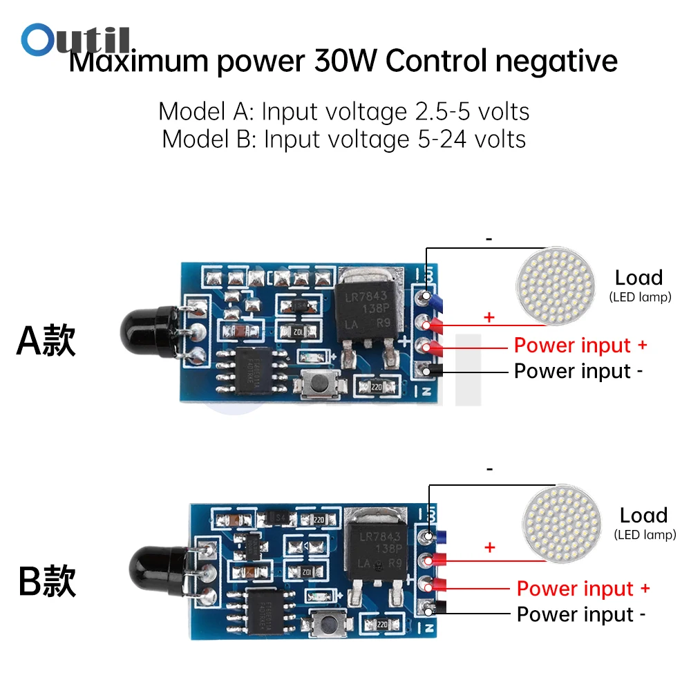 DC 5V 24V Relay Module One-button/two-button Infrared IR Remote Switch Control Relay Driving Controller with Remote Controller