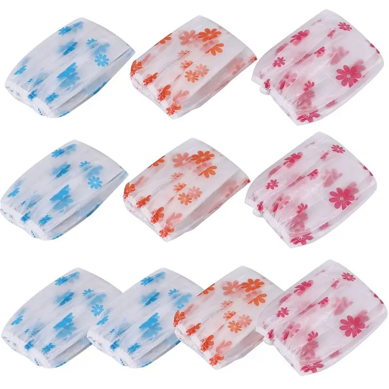 FAST-10Pcs Waterproof Shower Cap Point Bath Hair Cover Elastic Bath Hat Bathing Cap For Women Bathroom Reusable Shower Hat