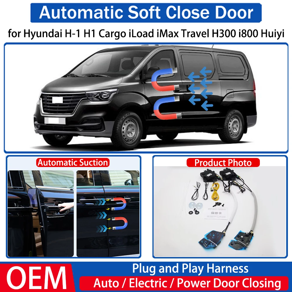 for Hyundai H-1 H1 Cargo ILoad iMax Travel H300 I800 Huiyi Car Automatic Soft Close Door Electric Suction Kit Power Closing