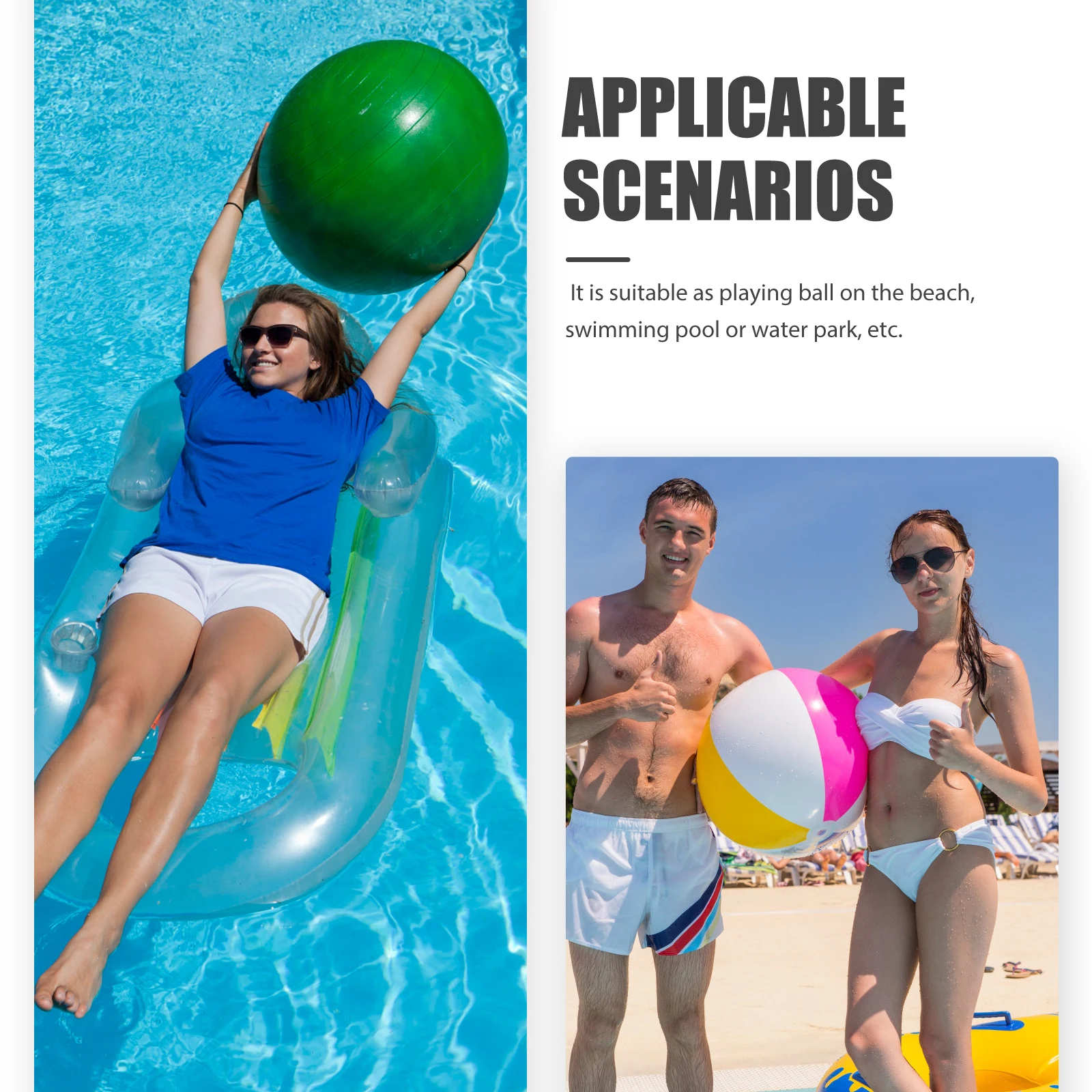 

1PC Creative Printing Transparent Inflatable Ball Playing Stretch Ball for Children Outdoor Beach (80cm Diameter)