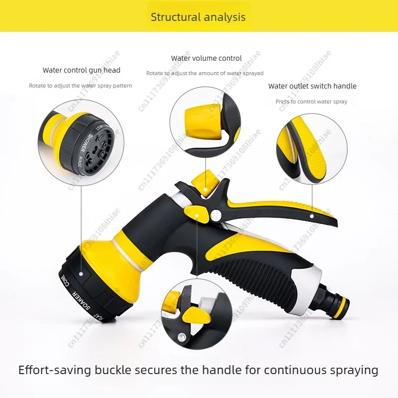 Multifunctional Garden Water Sprayer Home Gardening Hose Nozzle For Watering Flowers Vegetables Handheld Spray Water Gun