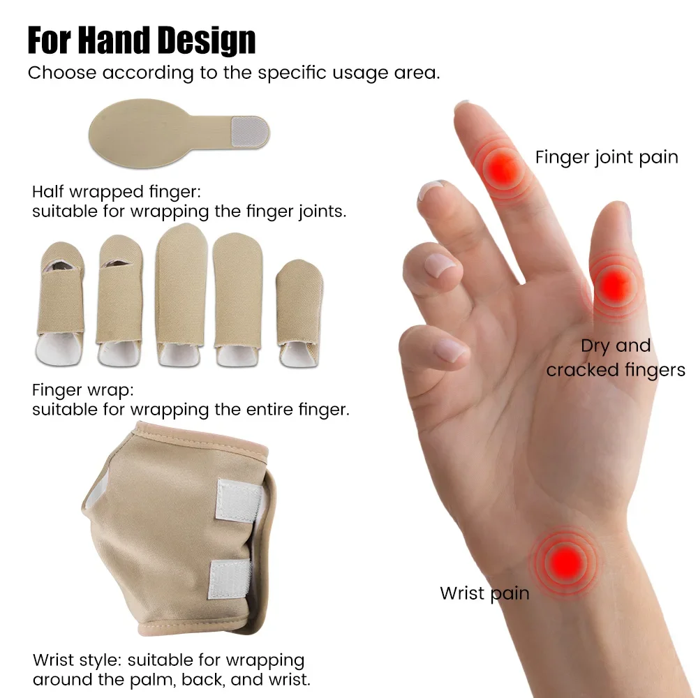 Castor Oil Pack Wrap for Finger, Castor Oil Pack Wrap Organic Cotton, Reusable Pads for Tingling Finger Arthritis Wrist Cracking