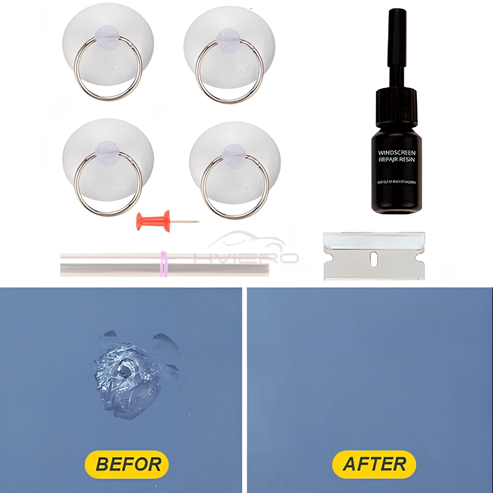 طقم تصليح شقوق الزجاج الأمامي السائل أداة إصلاح السيارات إزالة سريعة وكيل تخفيض السائل ملحقات لاصقة غير أثر