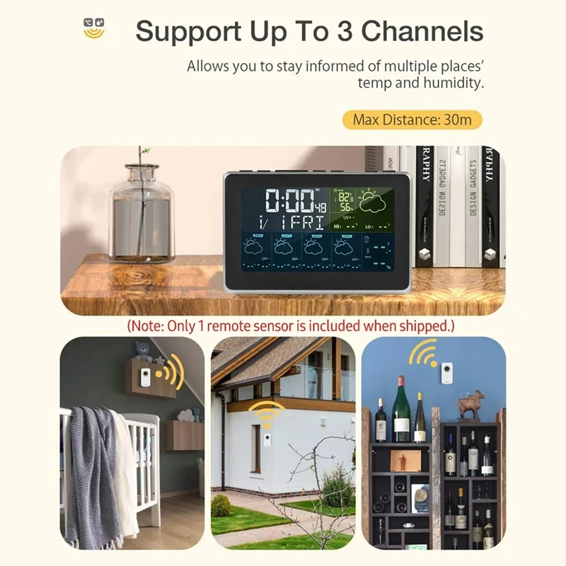 APPLIA-Tuya WIFI Smart Weather Station Home Environment Thermometer Humidity Meter Sensors Digital Clock Weather Forecast